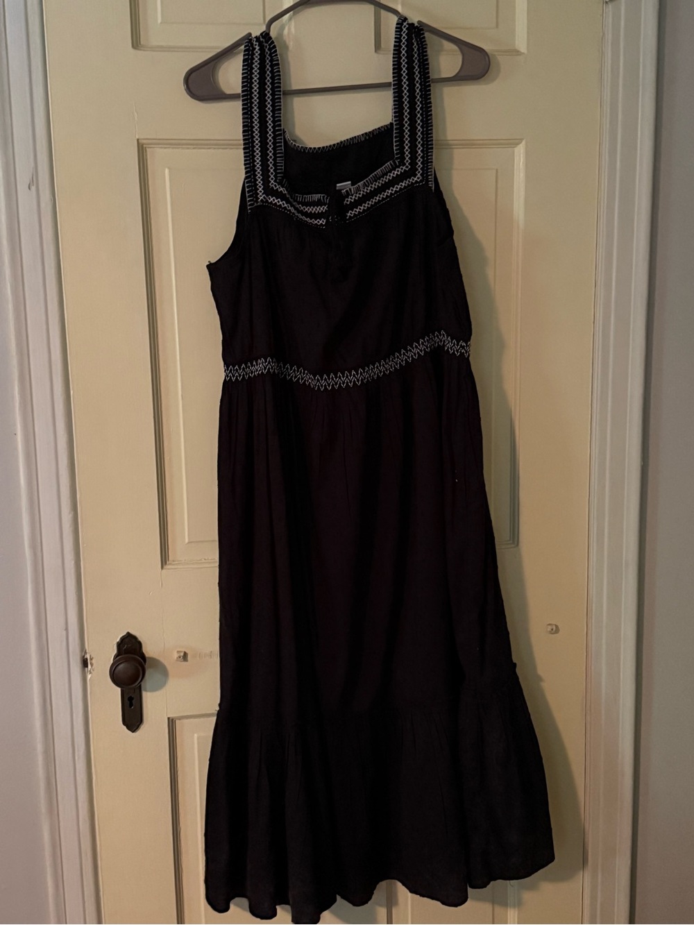 Old Navy Black Maxi Dress with White Trim Petite XL